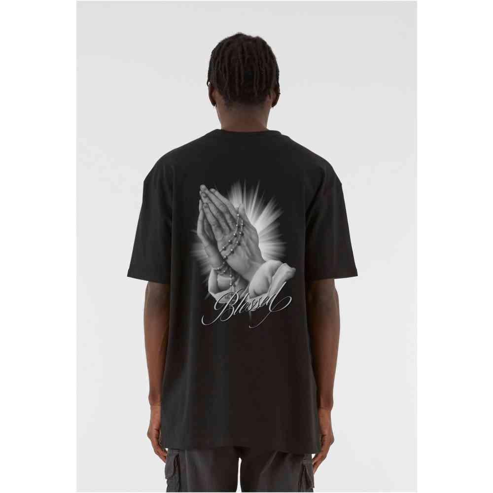 MJ GONZALES - Blessed X Heavy Oversized Heren Tshirt - Zwart
